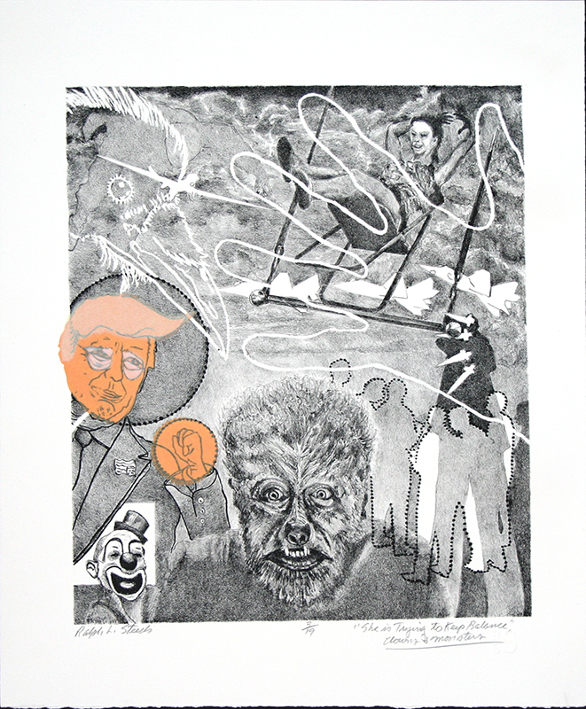 She is Trying to Keep Balance - Clowns and M
onsters Series
